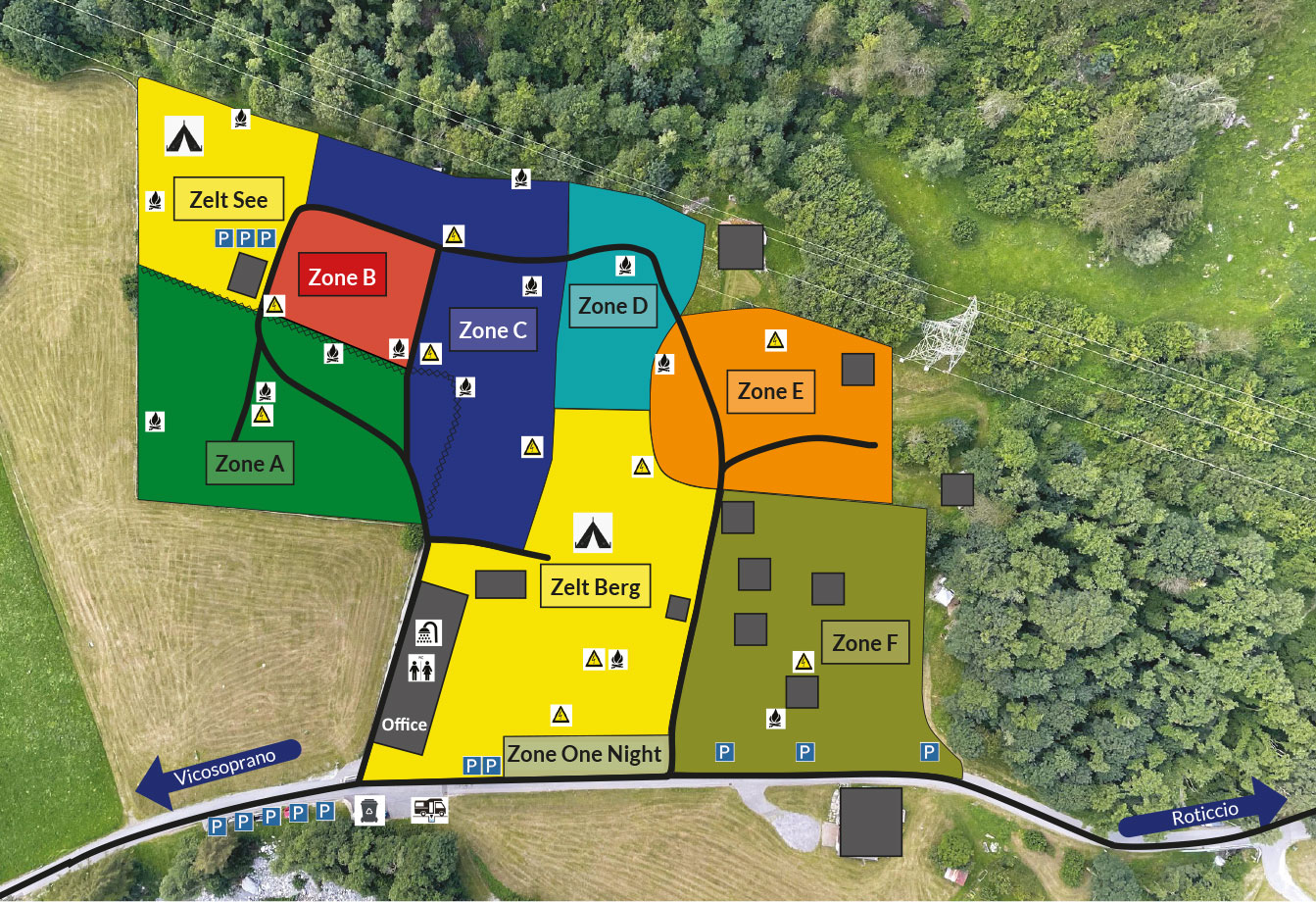 Camping Mulina Stellplatz Zonen
