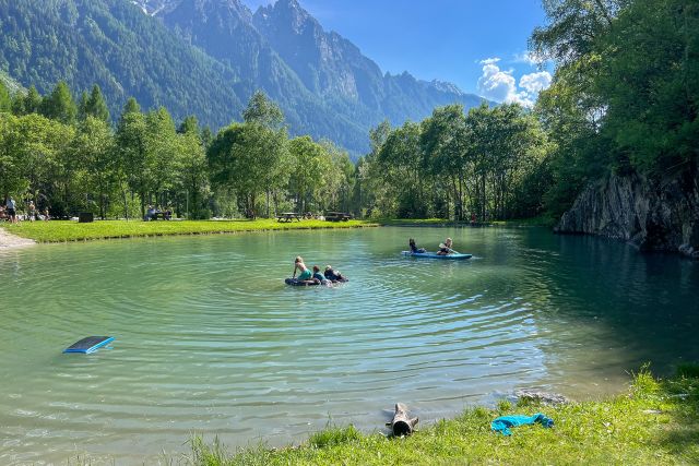 Laghetto balneabile al Camping Mulina